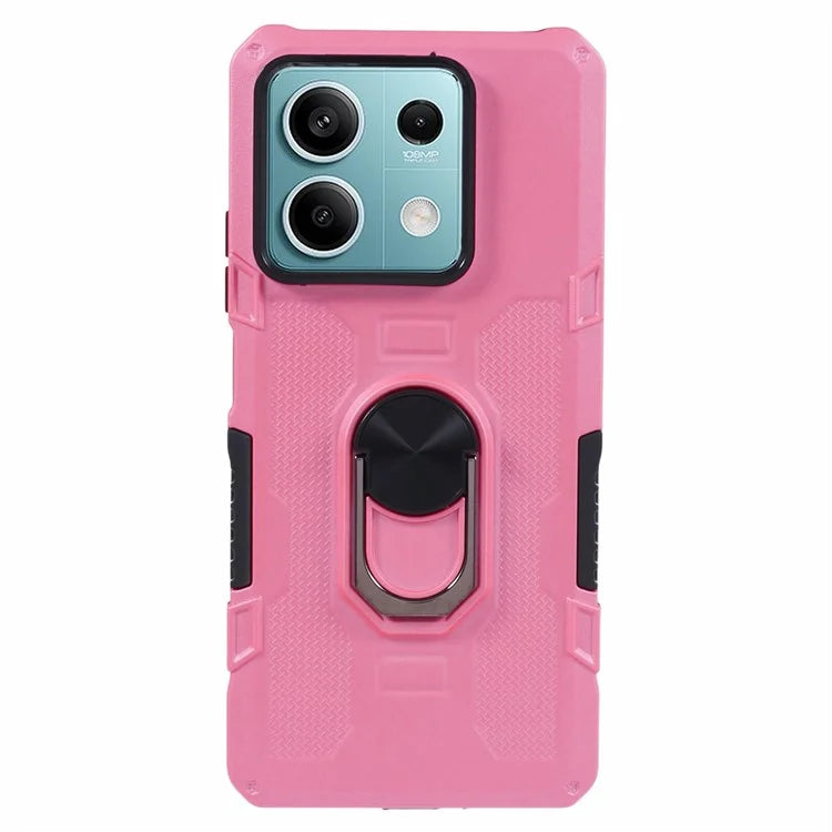 For Xiaomi Redmi Note 13 5G Phone Case Anti-scratch PC+TPU Protective Cover with Ring Kickstand