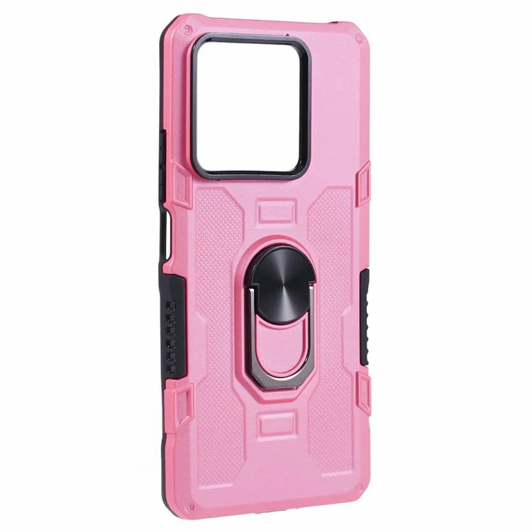 For Xiaomi Redmi Note 13 5G Phone Case Anti-scratch PC+TPU Protective Cover with Ring Kickstand