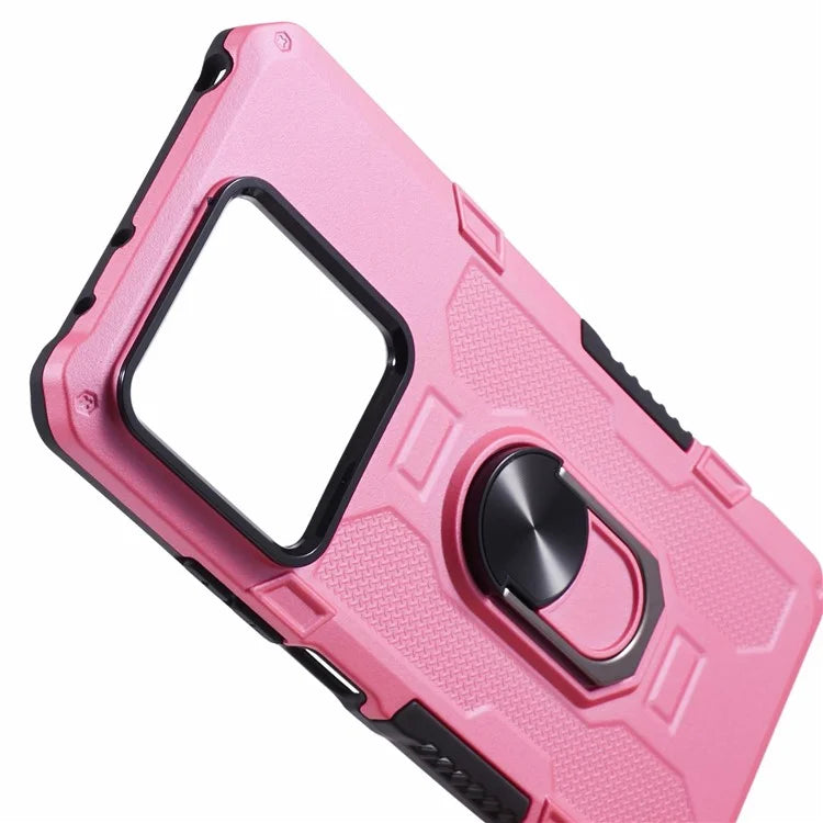 For Xiaomi Redmi Note 13 5G Phone Case Anti-scratch PC+TPU Protective Cover with Ring Kickstand