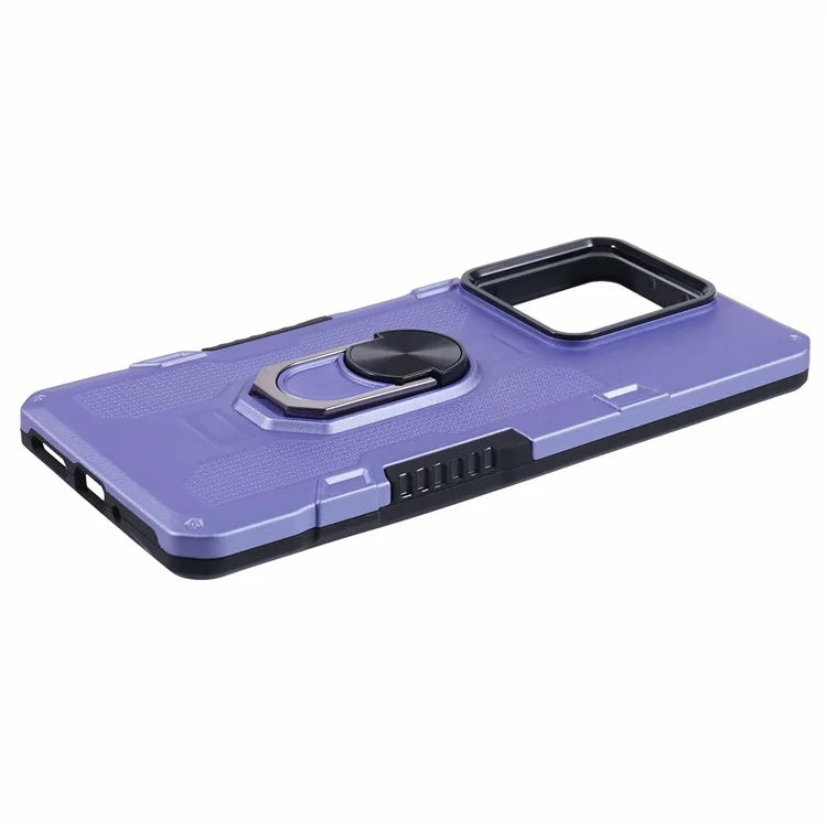 For Xiaomi Redmi Note 13 5G Phone Case Anti-scratch PC+TPU Protective Cover with Ring Kickstand