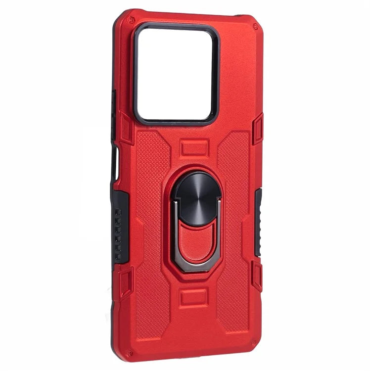 For Xiaomi Redmi Note 13 5G Phone Case Anti-scratch PC+TPU Protective Cover with Ring Kickstand