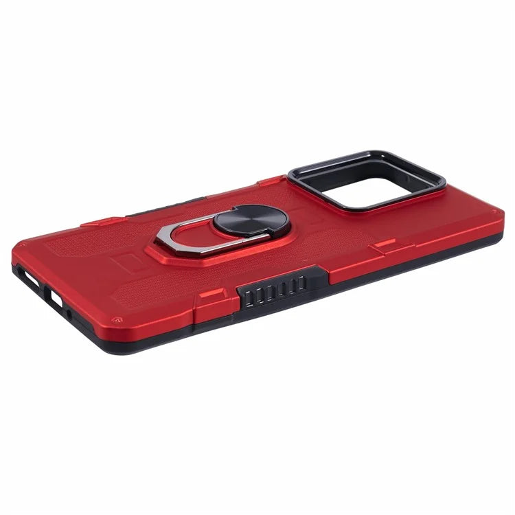 For Xiaomi Redmi Note 13 5G Phone Case Anti-scratch PC+TPU Protective Cover with Ring Kickstand