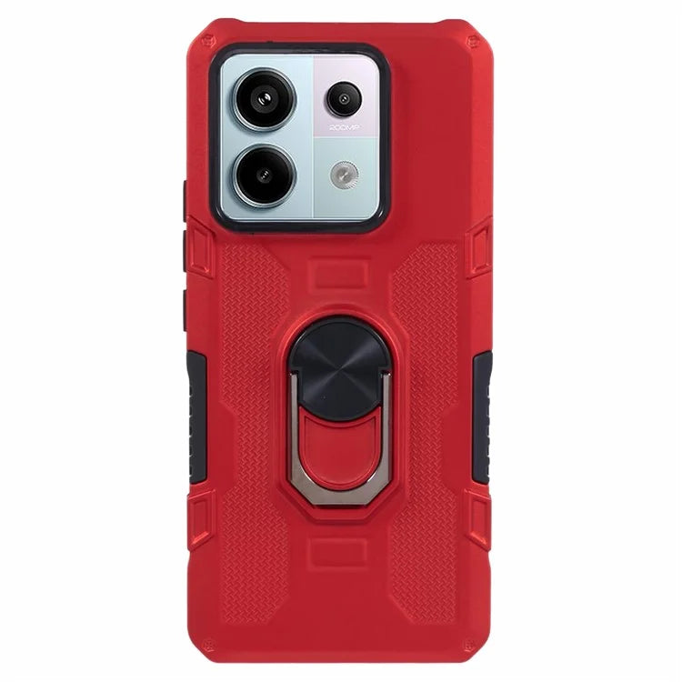 For Xiaomi Redmi Note 13 Pro 5G / Poco X6 5G Phone Case Ring Kickstand PC+TPU Shockproof Cover