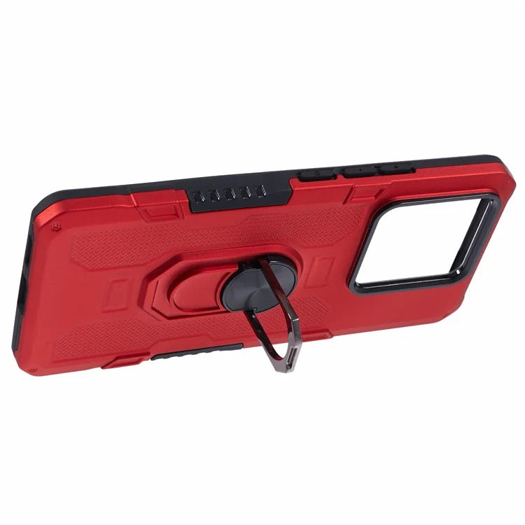 For Xiaomi Redmi Note 13 Pro 5G / Poco X6 5G Phone Case Ring Kickstand PC+TPU Shockproof Cover