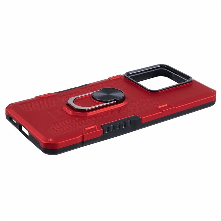 For Xiaomi Redmi Note 13 Pro 5G / Poco X6 5G Phone Case Ring Kickstand PC+TPU Shockproof Cover