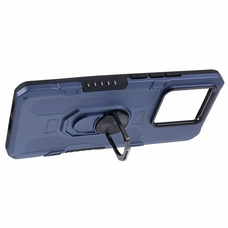 For Xiaomi Redmi Note 13 Pro 5G / Poco X6 5G Phone Case Ring Kickstand PC+TPU Shockproof Cover
