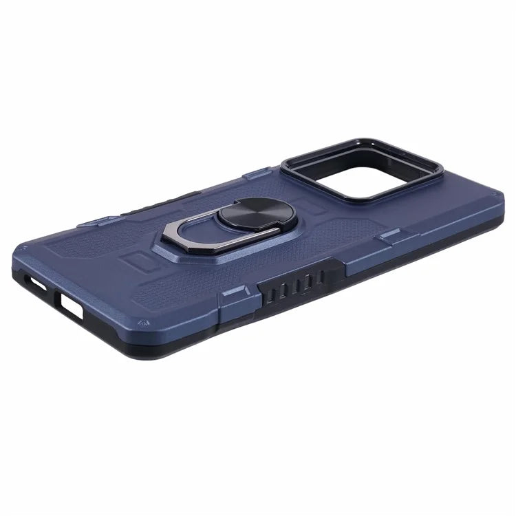 For Xiaomi Redmi Note 13 Pro 5G / Poco X6 5G Phone Case Ring Kickstand PC+TPU Shockproof Cover