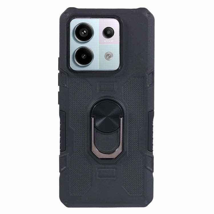 For Xiaomi Redmi Note 13 Pro 5G / Poco X6 5G Phone Case Ring Kickstand PC+TPU Shockproof Cover