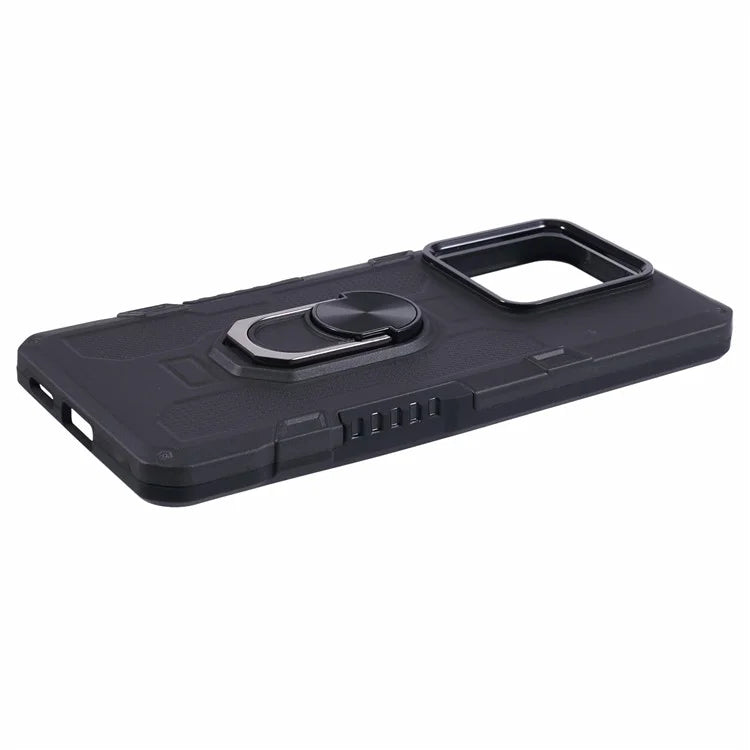 For Xiaomi Redmi Note 13 Pro 5G / Poco X6 5G Phone Case Ring Kickstand PC+TPU Shockproof Cover
