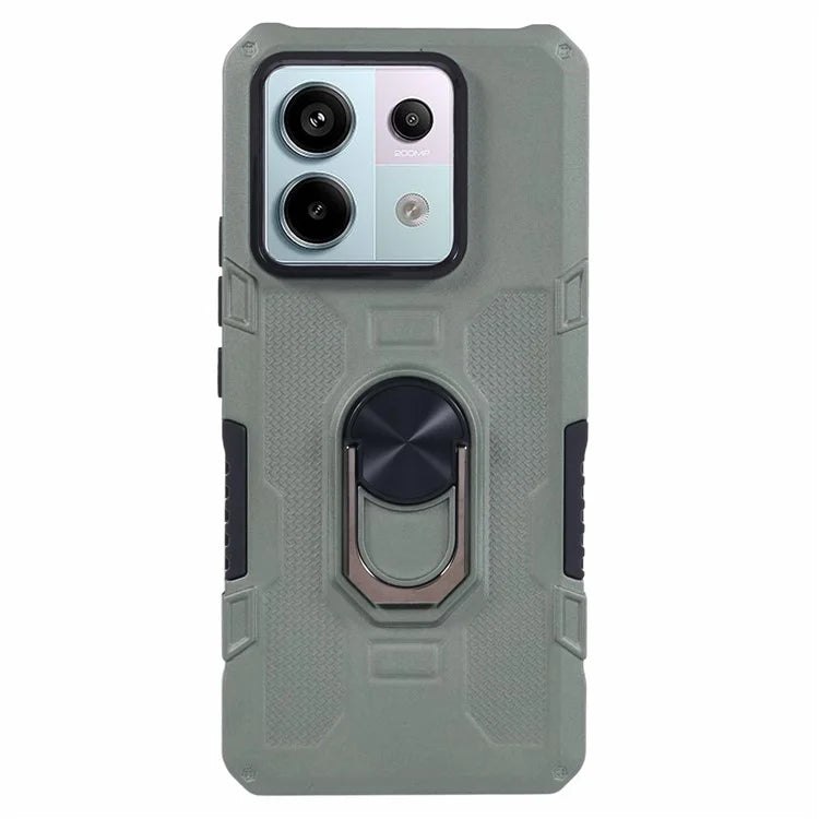 For Xiaomi Redmi Note 13 Pro 5G / Poco X6 5G Phone Case Ring Kickstand PC+TPU Shockproof Cover