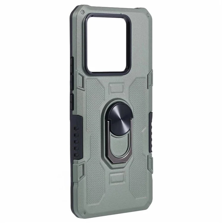 For Xiaomi Redmi Note 13 Pro 5G / Poco X6 5G Phone Case Ring Kickstand PC+TPU Shockproof Cover