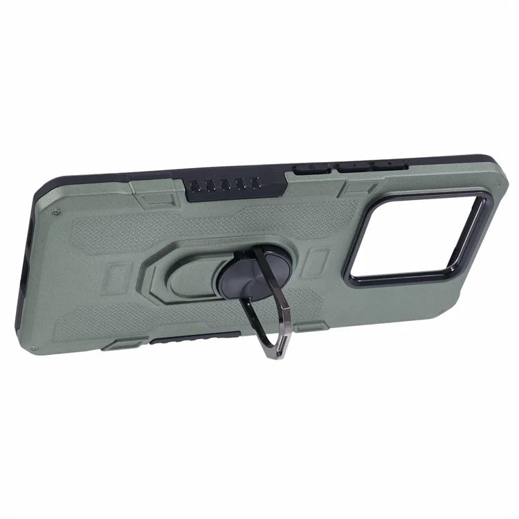 For Xiaomi Redmi Note 13 Pro 5G / Poco X6 5G Phone Case Ring Kickstand PC+TPU Shockproof Cover