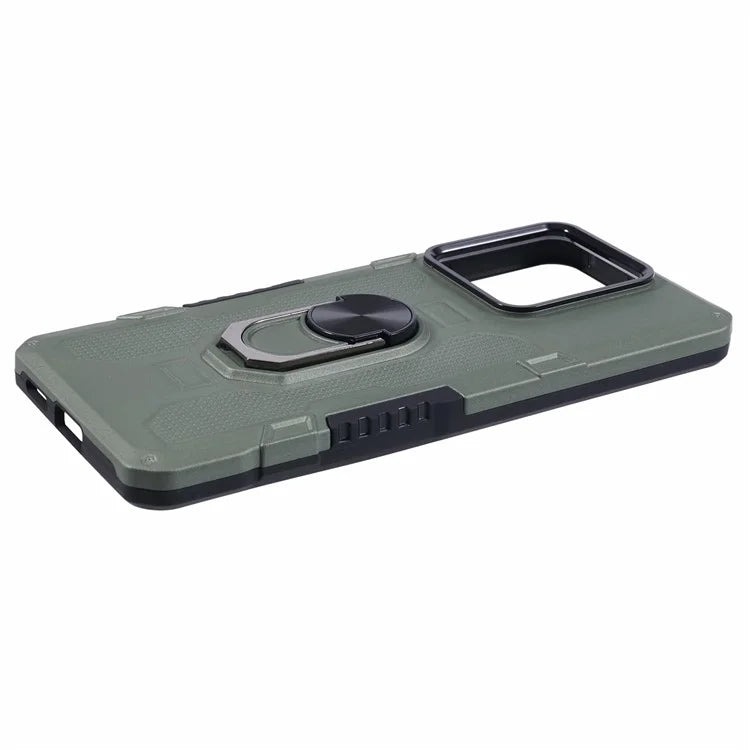 For Xiaomi Redmi Note 13 Pro 5G / Poco X6 5G Phone Case Ring Kickstand PC+TPU Shockproof Cover