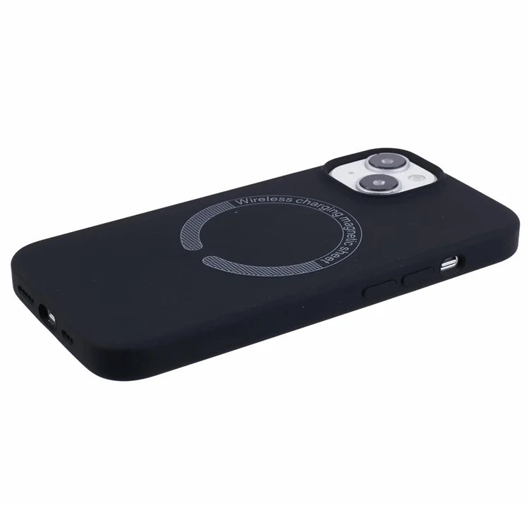BJT Series For iPhone 15 Case TPU+Silicone Fabric Lining Magnetic Phone Case (Big Rear Lens Hole)