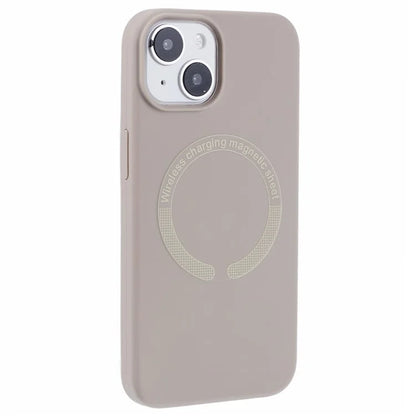 BJT Series For iPhone 15 Case TPU+Silicone Fabric Lining Magnetic Phone Case (Big Rear Lens Hole)