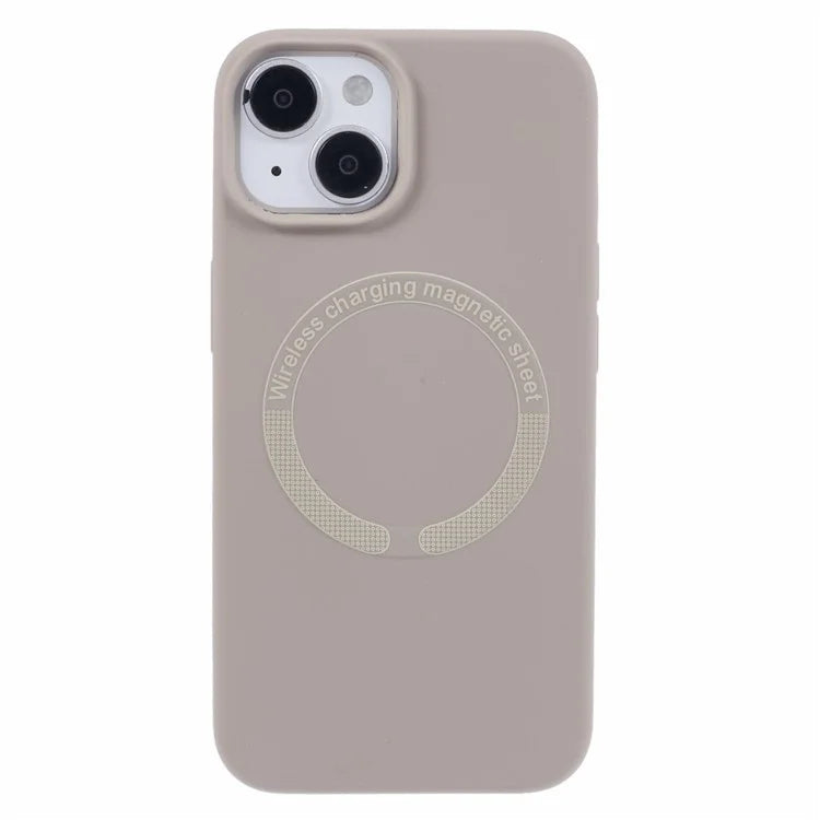 BJT Series For iPhone 15 Case TPU+Silicone Fabric Lining Magnetic Phone Case (Big Rear Lens Hole)