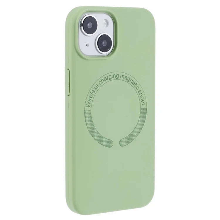 BJT Series For iPhone 15 Case TPU+Silicone Fabric Lining Magnetic Phone Case (Big Rear Lens Hole)