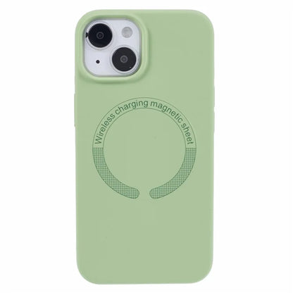 BJT Series For iPhone 15 Case TPU+Silicone Fabric Lining Magnetic Phone Case (Big Rear Lens Hole)