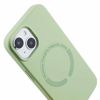 BJT Series For iPhone 15 Case TPU+Silicone Fabric Lining Magnetic Phone Case (Big Rear Lens Hole)