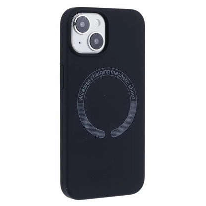 BJT Series For iPhone 14 Magnetic Phone Case TPU+Silicone Fabric Lining Back Cover