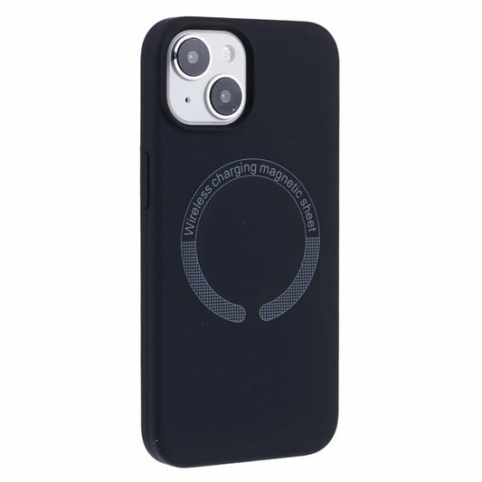 BJT Series For iPhone 14 Magnetic Phone Case TPU+Silicone Fabric Lining Back Cover