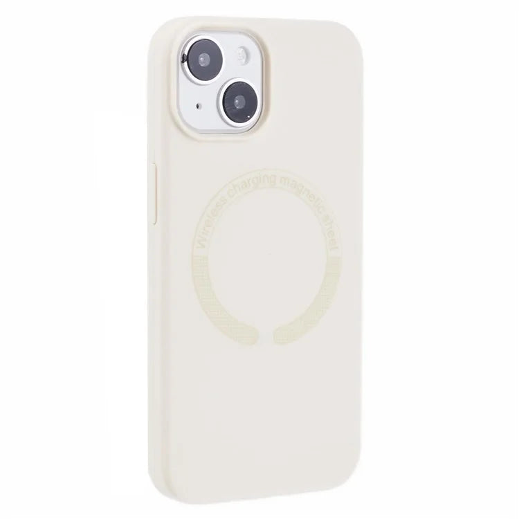 BJT Series For iPhone 14 Magnetic Phone Case TPU+Silicone Fabric Lining Back Cover