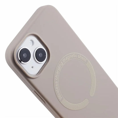 BJT Series For iPhone 14 Magnetic Phone Case TPU+Silicone Fabric Lining Back Cover