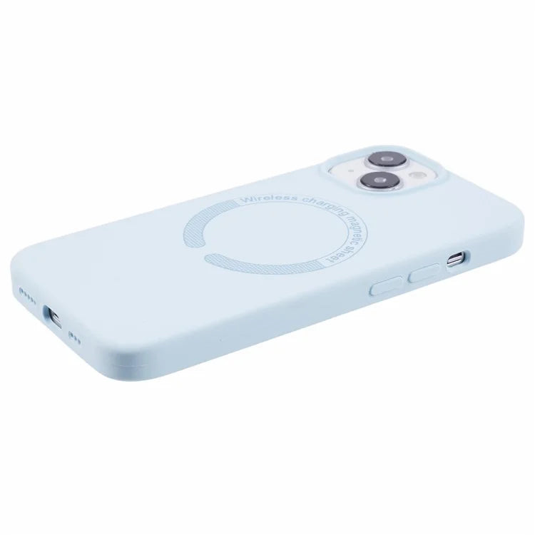 BJT Series For iPhone 14 Magnetic Phone Case TPU+Silicone Fabric Lining Back Cover