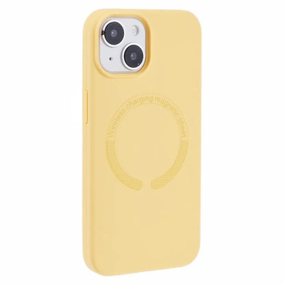 BJT Series For iPhone 14 Magnetic Phone Case TPU+Silicone Fabric Lining Back Cover