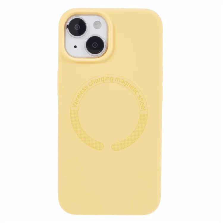 BJT Series For iPhone 14 Magnetic Phone Case TPU+Silicone Fabric Lining Back Cover