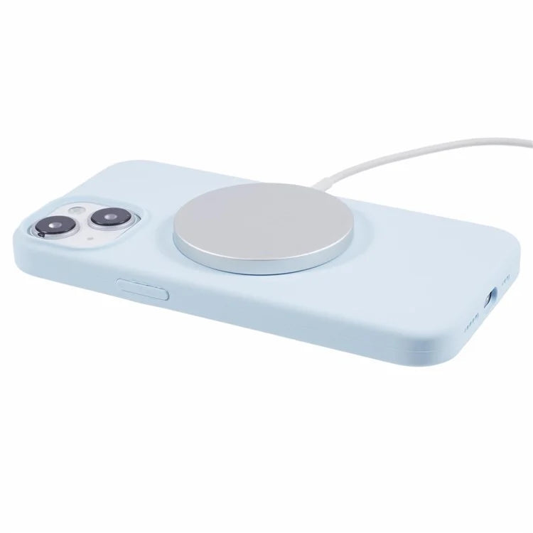 BJT Series For iPhone 13 6.1 inch Magnetic Phone Case TPU+Silicone Cover with Big Rear Lens Hole