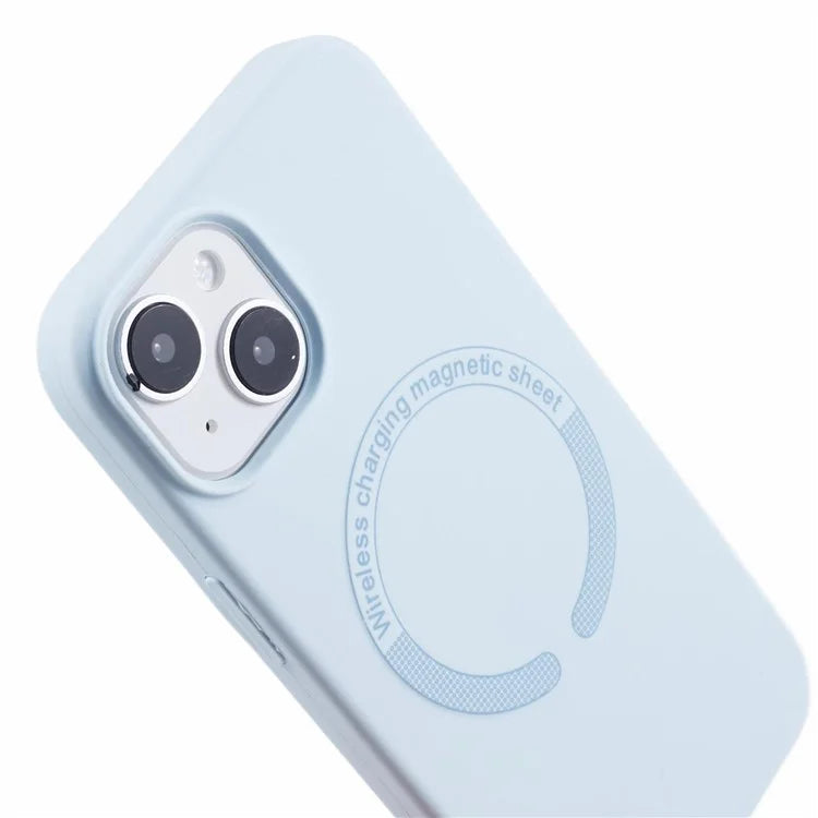 BJT Series For iPhone 13 6.1 inch Magnetic Phone Case TPU+Silicone Cover with Big Rear Lens Hole