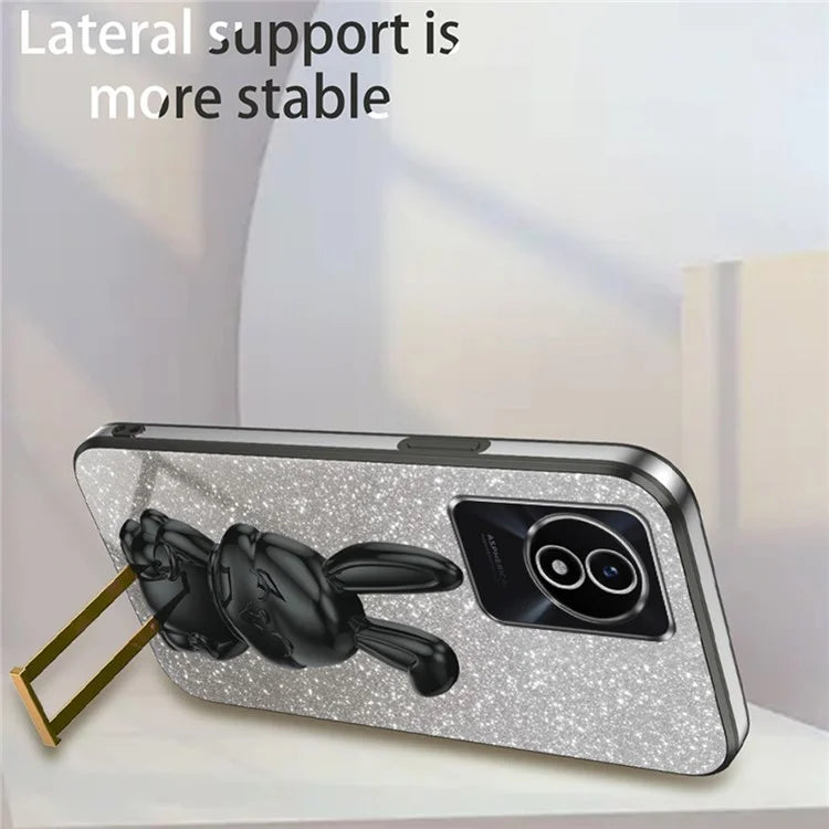 TPU+PC Case for vivo Y11 (2023) Rabbit Design Protective Phone Cover with Kickstand