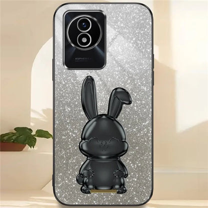 TPU+PC Case for vivo Y11 (2023) Rabbit Design Protective Phone Cover with Kickstand