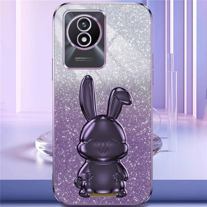 TPU+PC Case for vivo Y11 (2023) Rabbit Design Protective Phone Cover with Kickstand