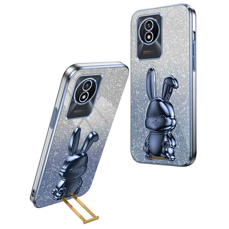 TPU+PC Case for vivo Y11 (2023) Rabbit Design Protective Phone Cover with Kickstand