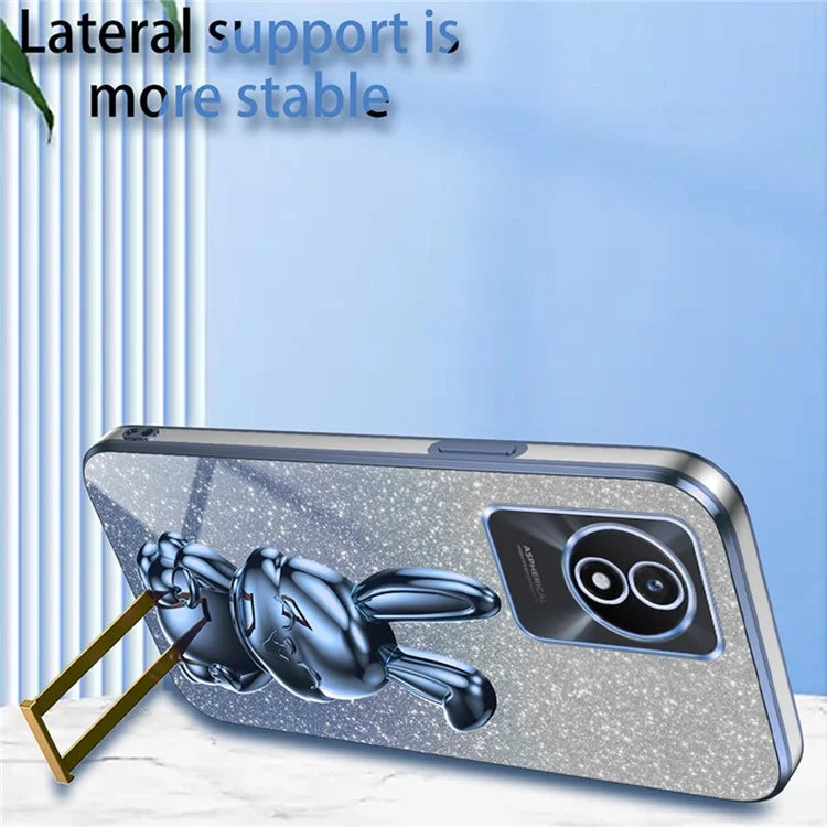 TPU+PC Case for vivo Y11 (2023) Rabbit Design Protective Phone Cover with Kickstand