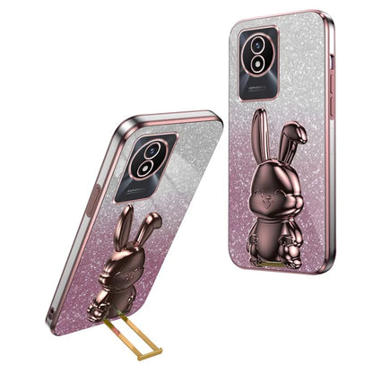 TPU+PC Case for vivo Y11 (2023) Rabbit Design Protective Phone Cover with Kickstand