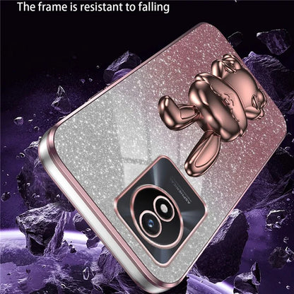 TPU+PC Case for vivo Y11 (2023) Rabbit Design Protective Phone Cover with Kickstand