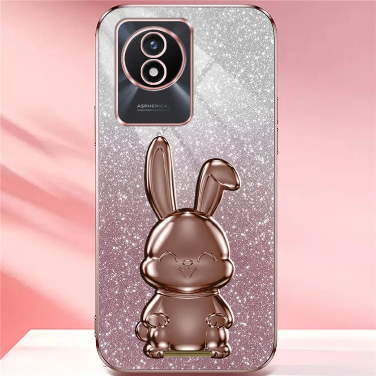 TPU+PC Case for vivo Y11 (2023) Rabbit Design Protective Phone Cover with Kickstand