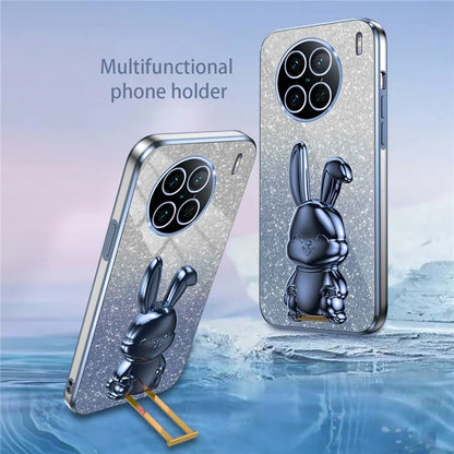 For vivo X90 Pro 5G Slim Case Rabbit Design PC+TPU Kickstand Phone Shell