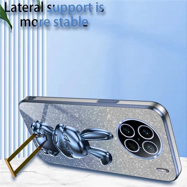 For vivo X90 Pro 5G Slim Case Rabbit Design PC+TPU Kickstand Phone Shell