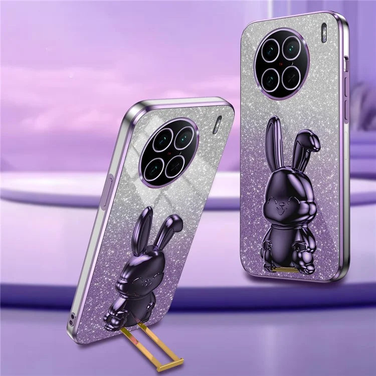 For vivo X90 Pro 5G Slim Case Rabbit Design PC+TPU Kickstand Phone Shell