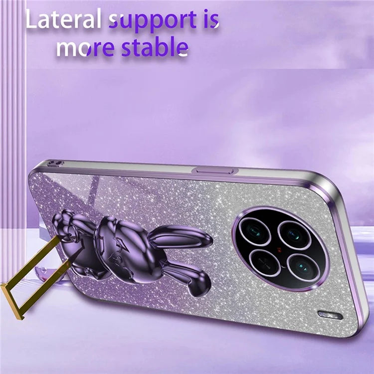 For vivo X90 Pro 5G Slim Case Rabbit Design PC+TPU Kickstand Phone Shell
