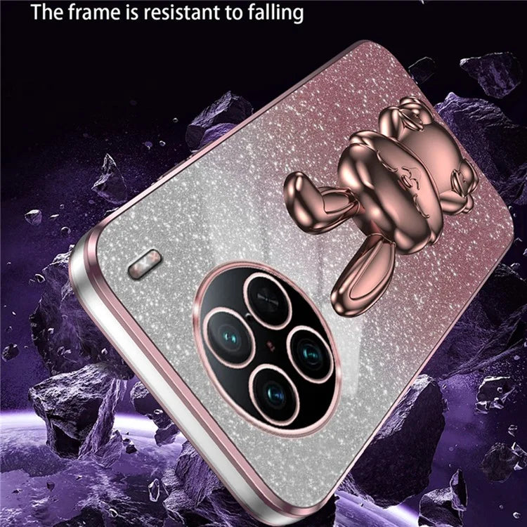 For vivo X90 Pro 5G Slim Case Rabbit Design PC+TPU Kickstand Phone Shell