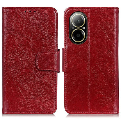 For Realme C67 4G Case Wallet Split Leather Shockproof TPU Inner Shell Phone Cover