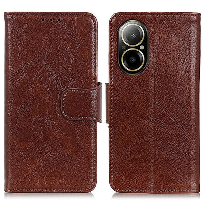 For Realme C67 4G Case Wallet Split Leather Shockproof TPU Inner Shell Phone Cover