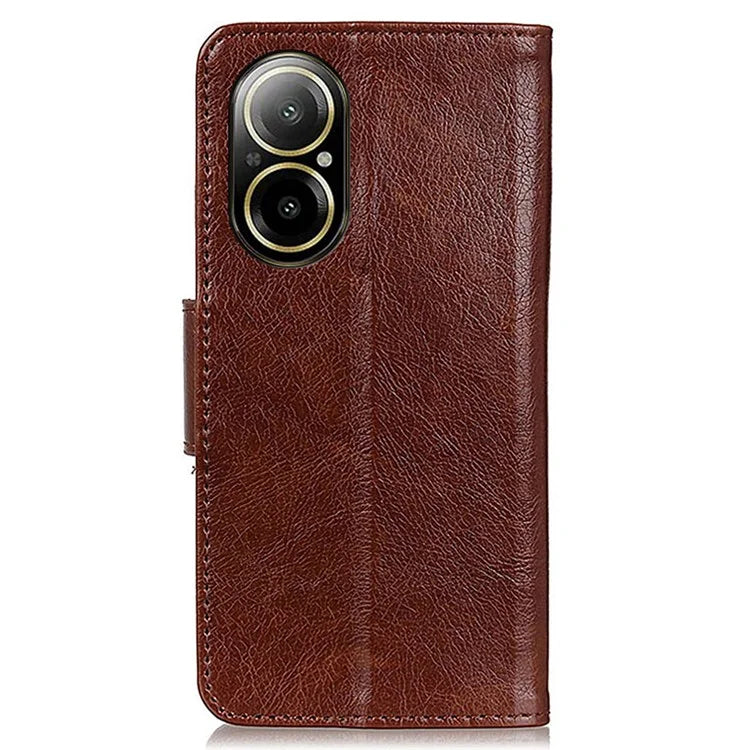 For Realme C67 4G Case Wallet Split Leather Shockproof TPU Inner Shell Phone Cover
