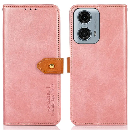 KHAZNEH For Motorola Moto G04 4G / Moto G24 4G Case Flip Leather Golden Buckle Protective Cover