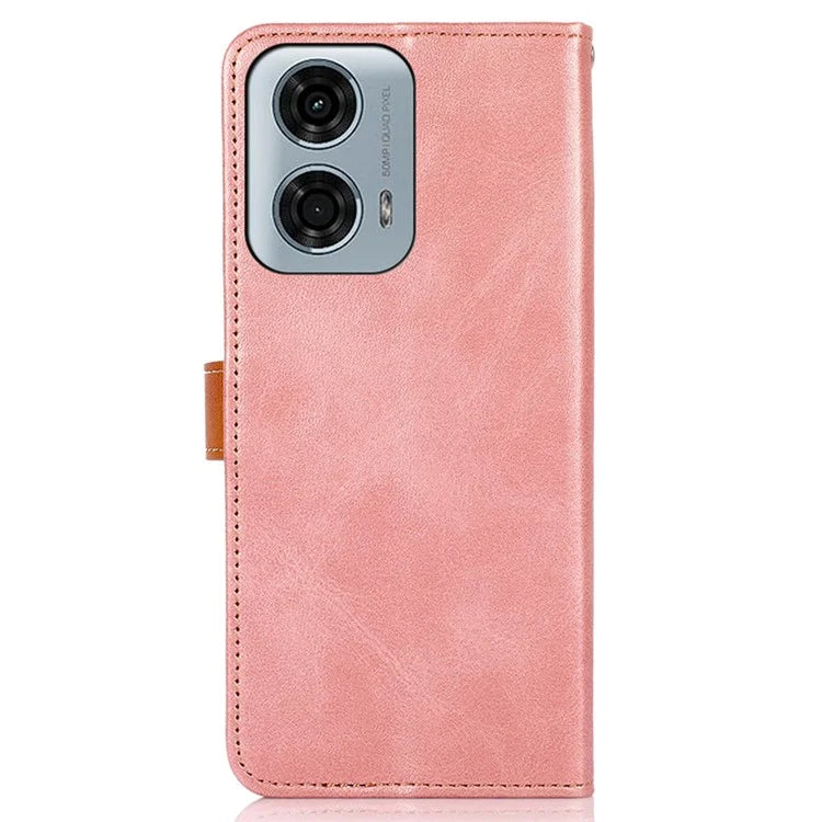 KHAZNEH For Motorola Moto G04 4G / Moto G24 4G Case Flip Leather Golden Buckle Protective Cover